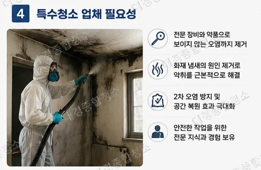 간접화재청소, 왜 특수청소 업체에 맡겨야 할까?