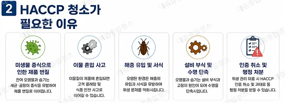 식품공장 HACCP청소｜위생 기준과 청소 과정 알아보기