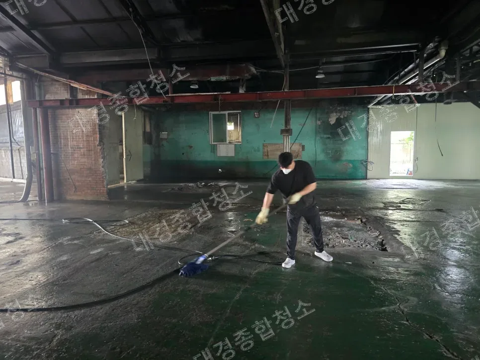남동공단 석재가공 공장 퇴거청소 분진제거 과정