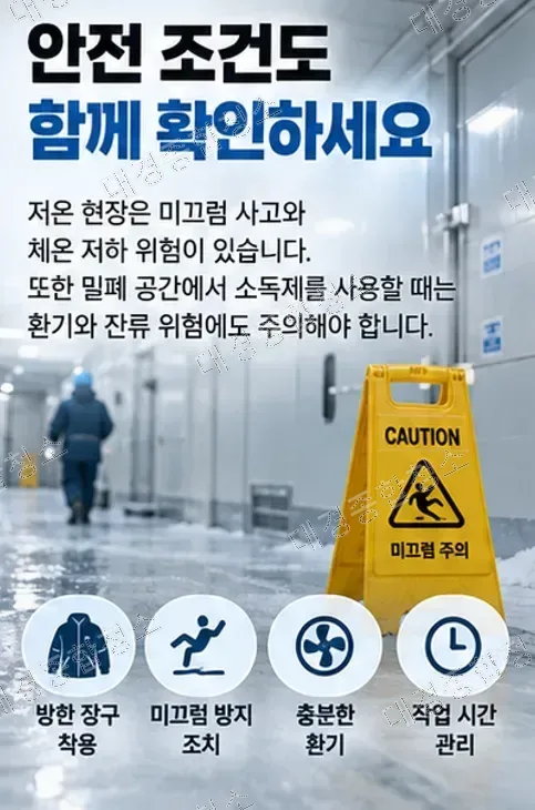 식품공장 냉동&middot;냉장창고 청소 방법, 영하에서는 세척 방식부터 달라집니다