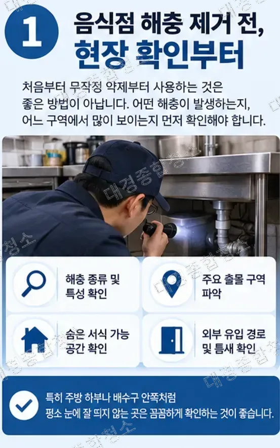 음식점 해충 제거, 약을 뿌려도 다시 생기는 이유