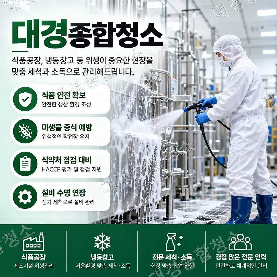 식품공장 주요 위생 관리 항목과 필수 체크 사항은?