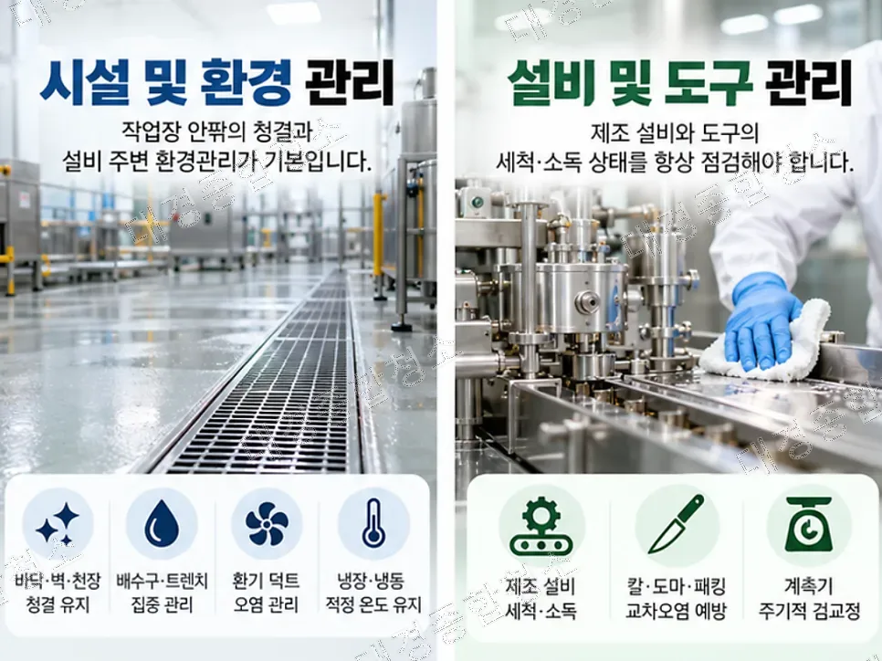 식품공장 주요 위생 관리 항목과 필수 체크 사항은?