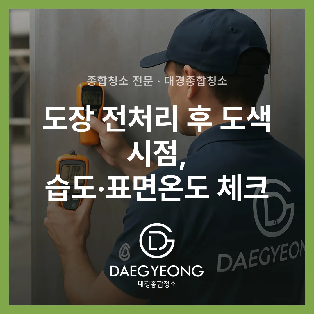 도장 전처리 후 도색 시점, 습도·표면온도 체크