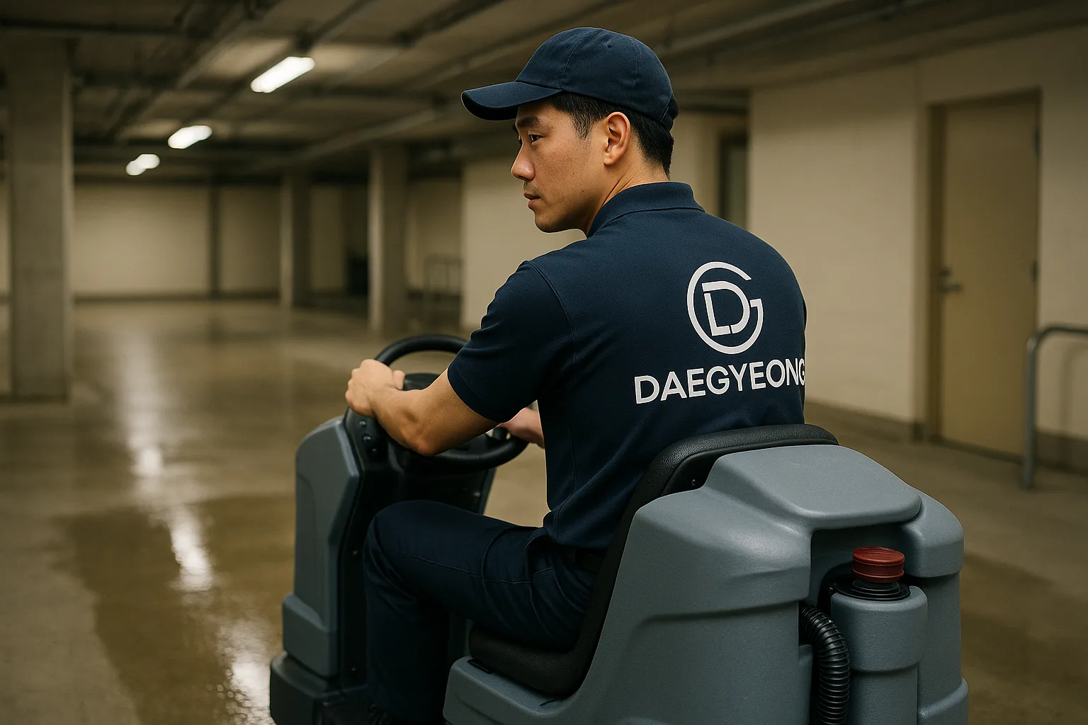 지하주차장 바닥청소