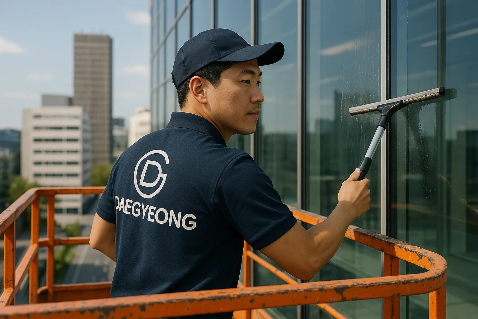 대형유리 청소